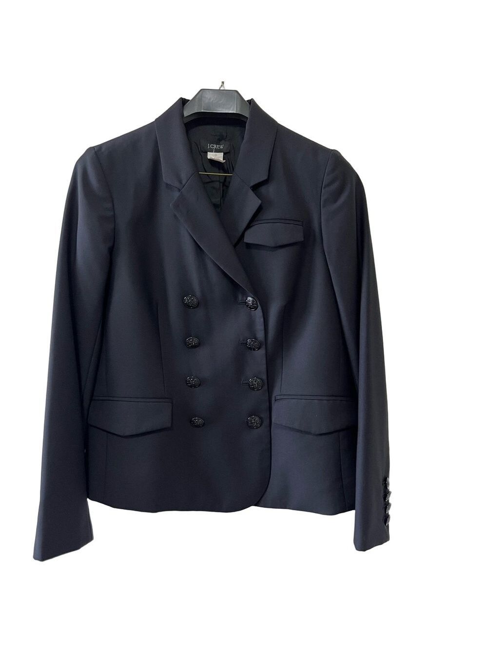 J. Crew Double Breasted Bonnie Blazer Wool Black Size 6